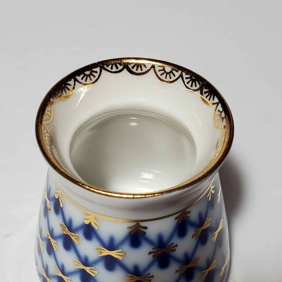 Lomonosov Cobalt Blue Net Open Salt and Pepper Set Mini - Picture 4 of 7